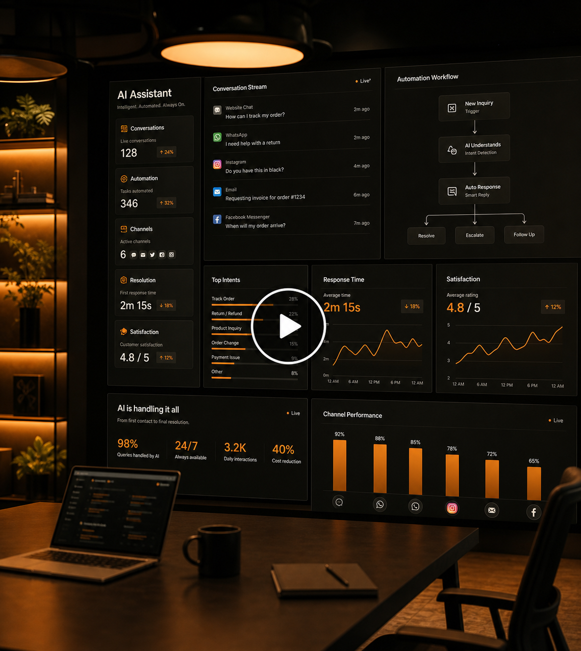 AI automation dashboard video preview